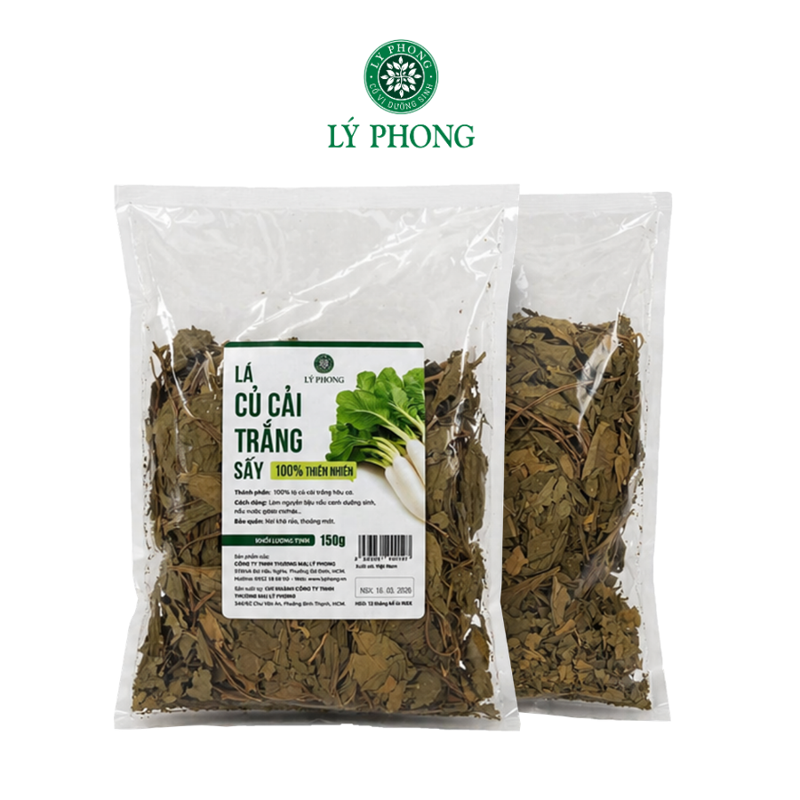 Lá củ cải trắng khô - Bịch 200 gram